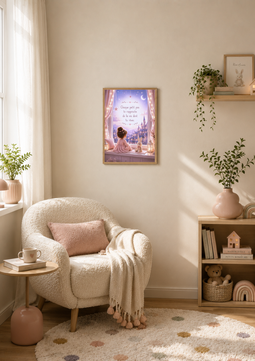 Affiche enfant ♡ Chaque petit pas te rapproche de la vie dont tu rêves