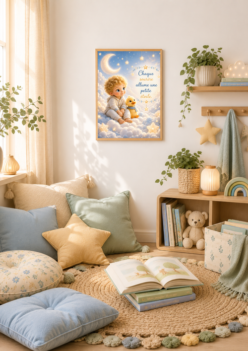 Affiche enfant ♡ Chaque sourire allume une petit étoile