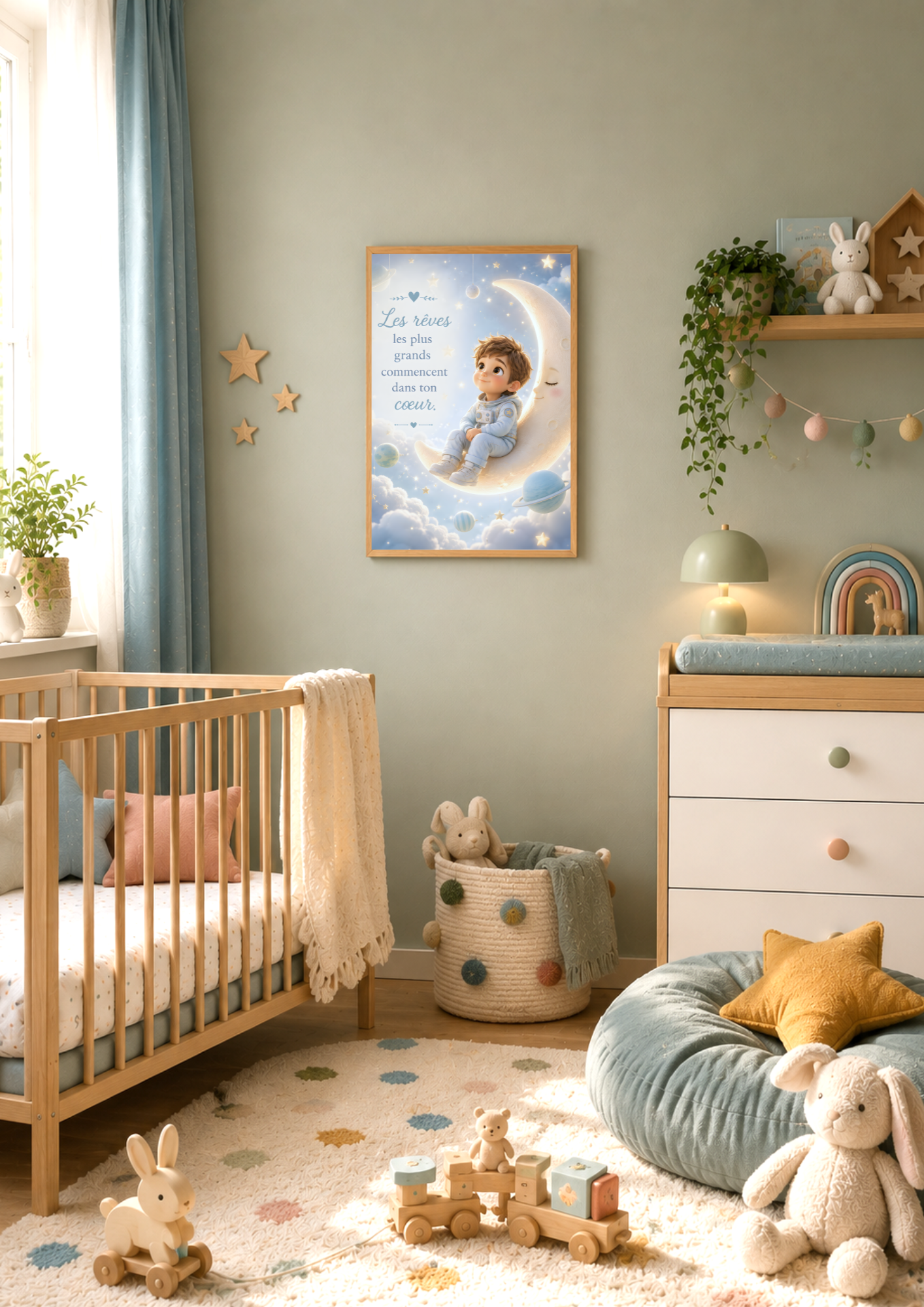 Affiche enfant ♡ Les rêves les plus grands commencent dans ton cœur